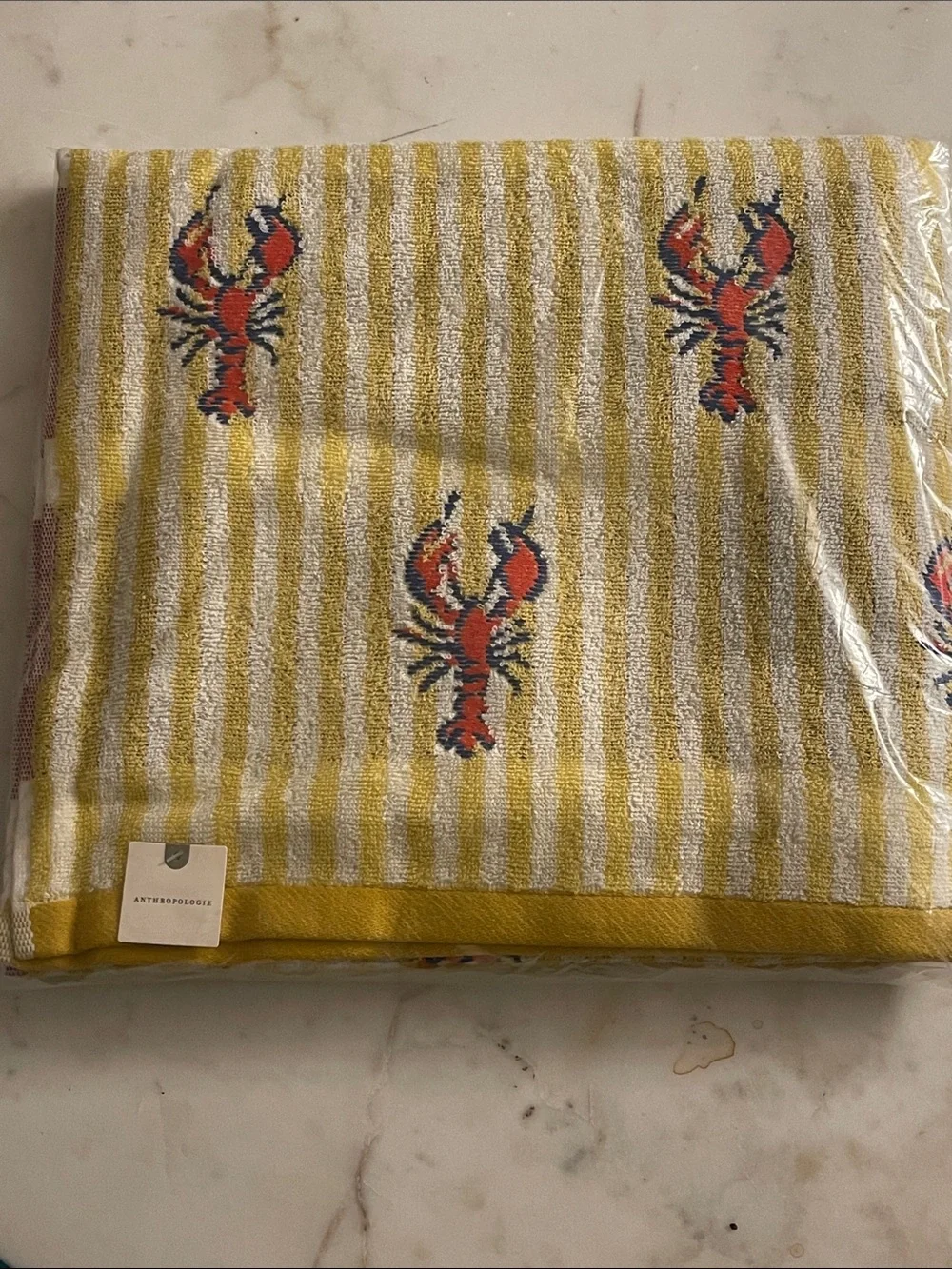 Lobster Icon Stripe Cotton Towel Collection from Anthropologie